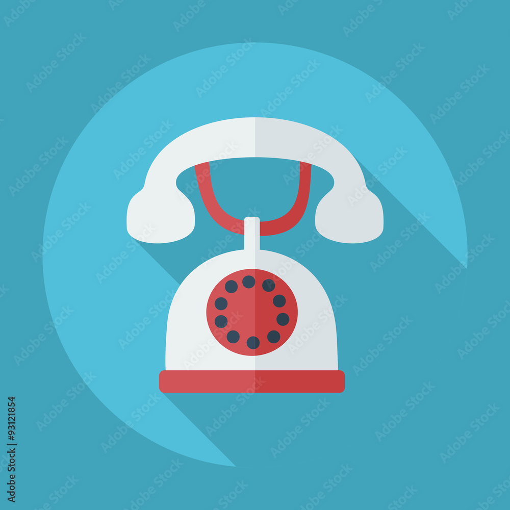 Flat modern design with shadow old phone Flat modern design with shadow old phone