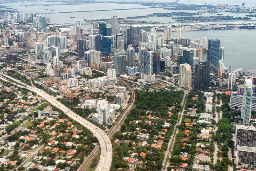 Aerial view of downtown Miami