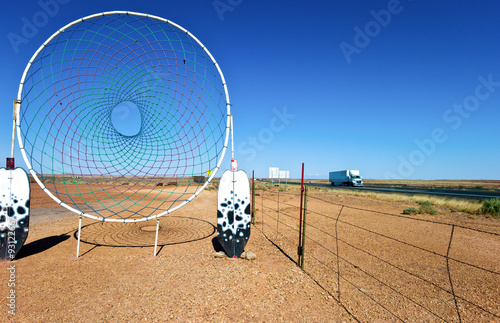 U.S.A. Arizona, Meteor City, Native American symbols in a roadside attrction ...