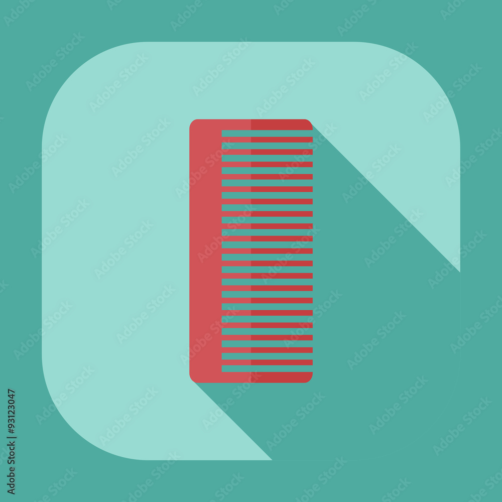 Flat modern design with shadow icons comb Flat modern design with shadow icons comb