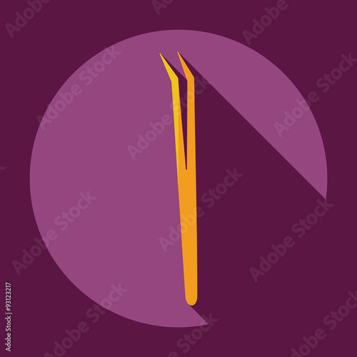 Flat modern design with shadow dentist tool