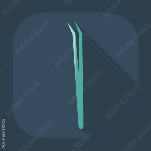Flat modern design with shadow dentist tool