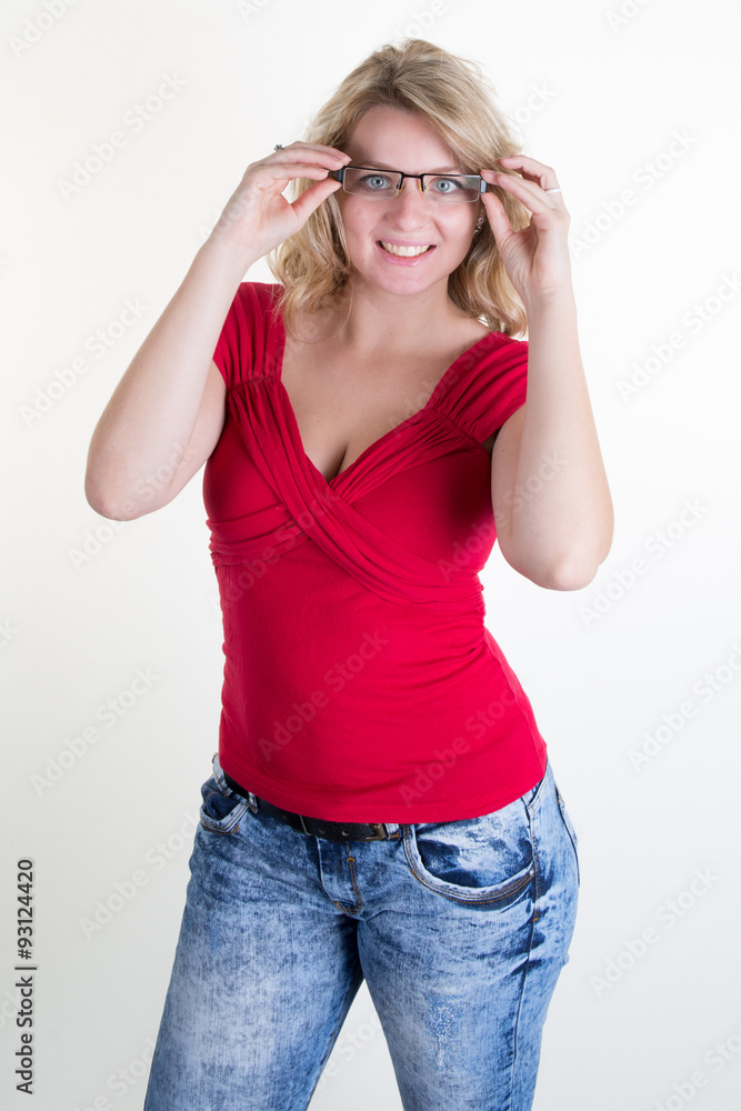 Gorgeous young lady having fun and looking at the camera, isolated Gorgeous young lady having fun and looking at the camera, isolated