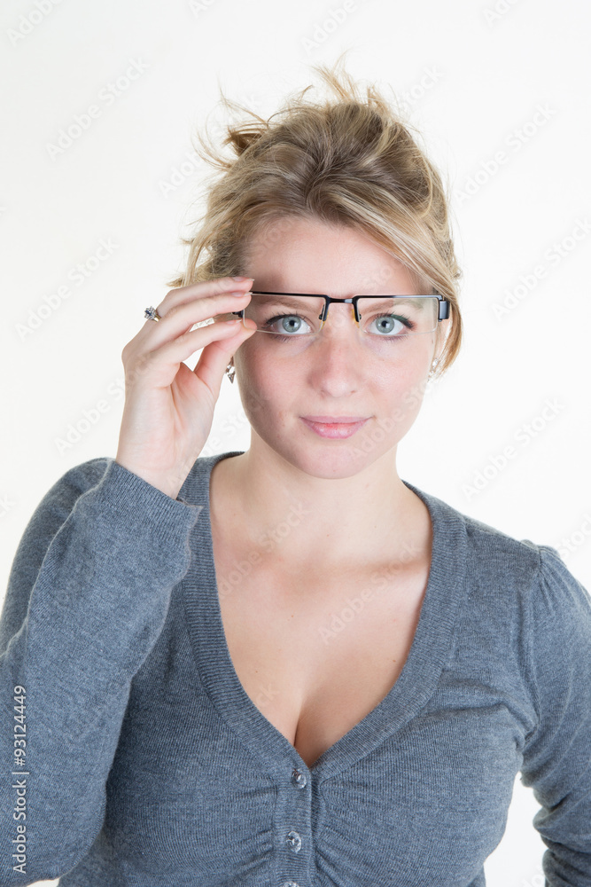 Gorgeous young lady having fun and looking at the camera, isolated Gorgeous young lady having fun and looking at the camera, isolated