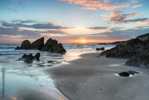 Sunset over Whitsand Bay