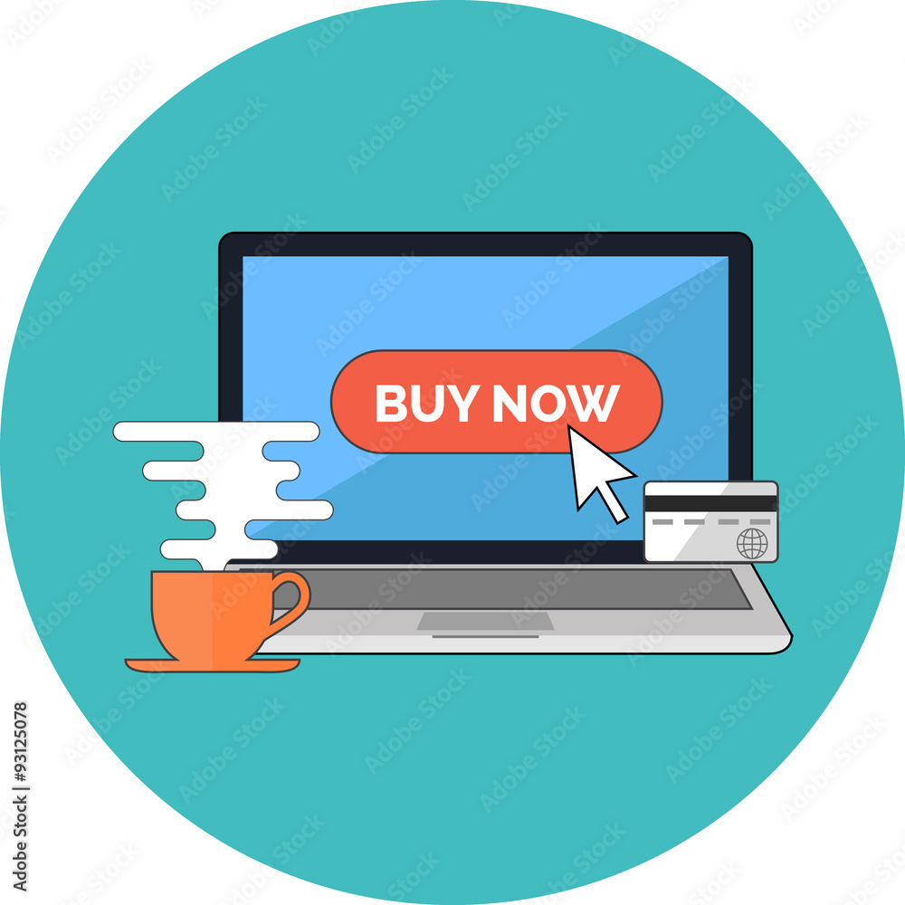 Online shopping, e-commerce concept. Flat design. Online shopping, e-commerce concept. Flat design.