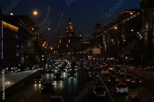 Night city background, blur background Road © kichigin19