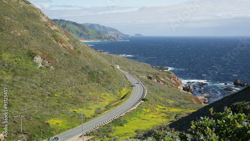 Highway 1 curves around the jagged coastline at Soberanes Point in Garrapata State Park, California. photo