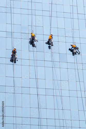 cleaning building worker