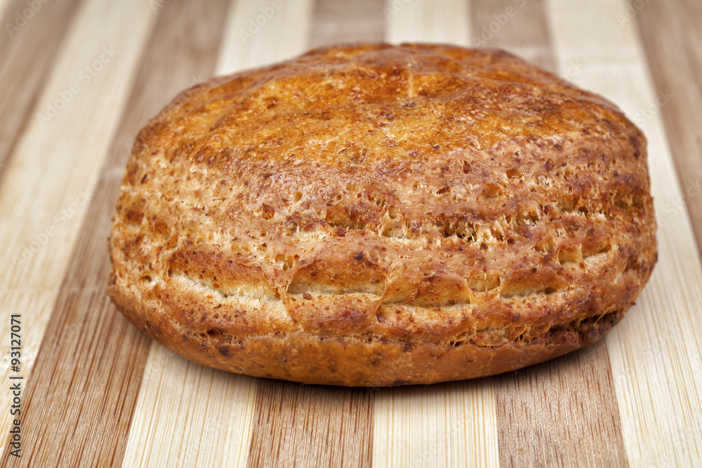 Close up shot of Italian roll made from corn and rye flour. Studio shot. Selection or work path included. Close up shot of Italian roll made from corn and rye flour. Studio shot. Selection or work path included.