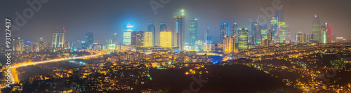 Photography Panorama of Istanbul and Bosporus at night