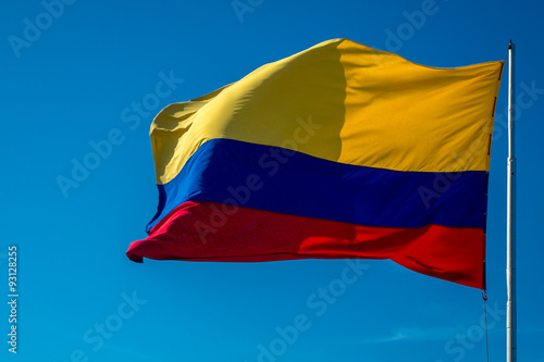 Colombia flag on a pole