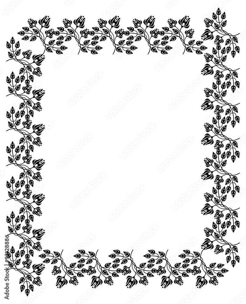 Silhouette frame with floral ornament Silhouette frame with floral ornament
