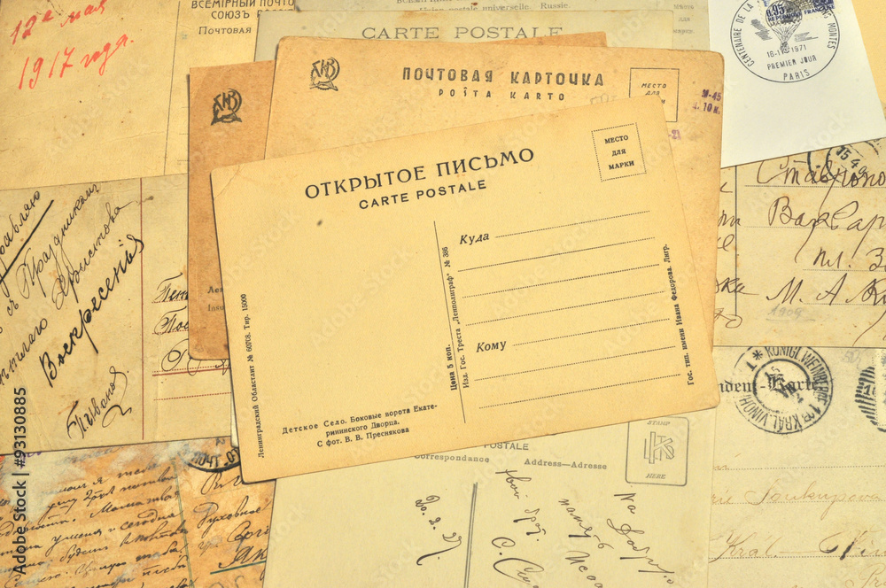 Naklejka premium Background with post card.