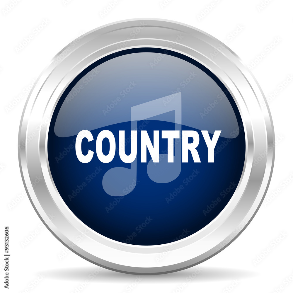 music country cirle glossy dark blue web icon on white background music country cirle glossy dark blue web icon on white background