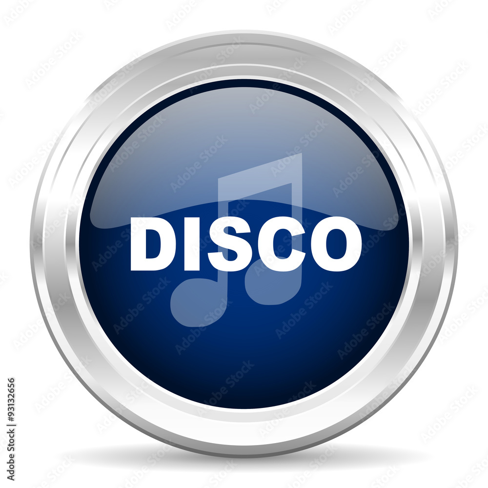 disco music cirle glossy dark blue web icon on white background disco music cirle glossy dark blue web icon on white background