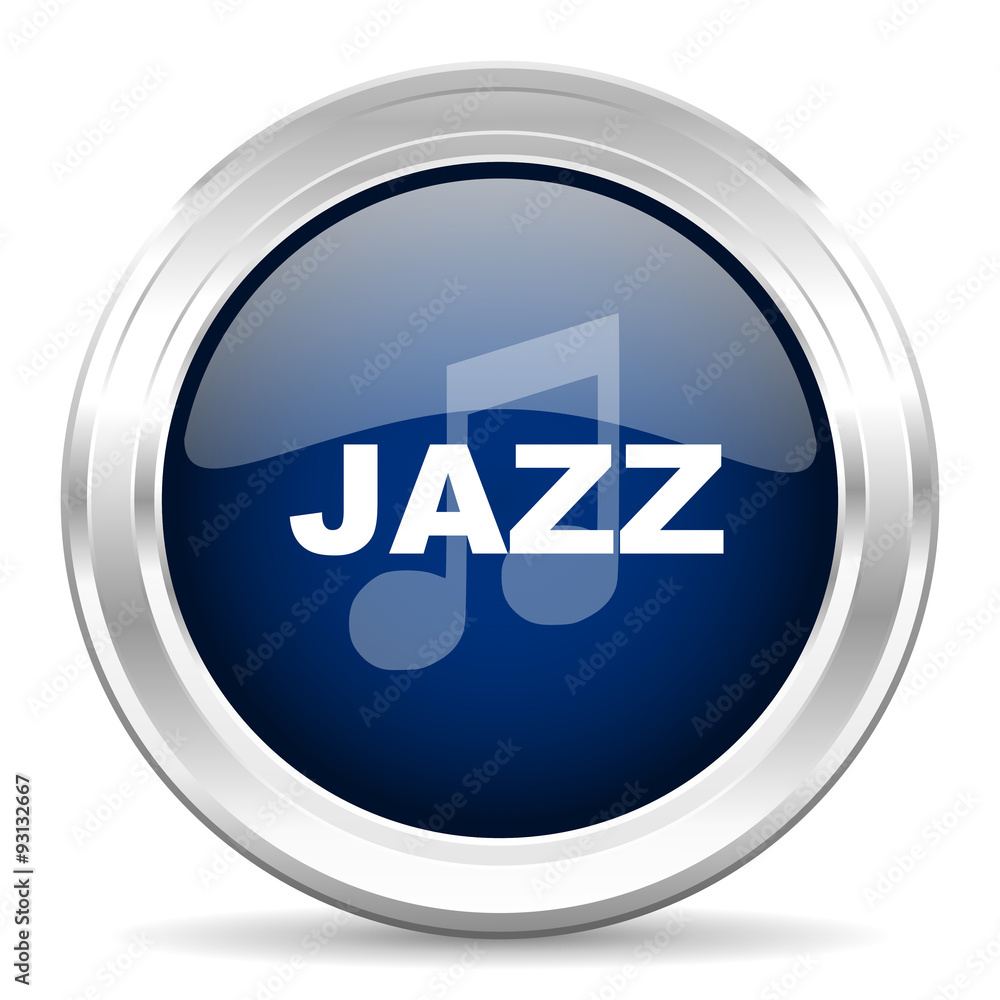 jazz music cirle glossy dark blue web icon on white background jazz music cirle glossy dark blue web icon on white background