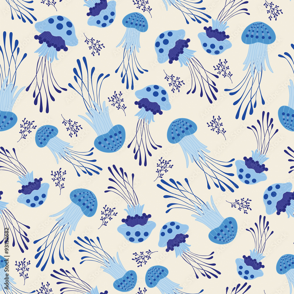 Obraz premium Jellyfish pattern background.