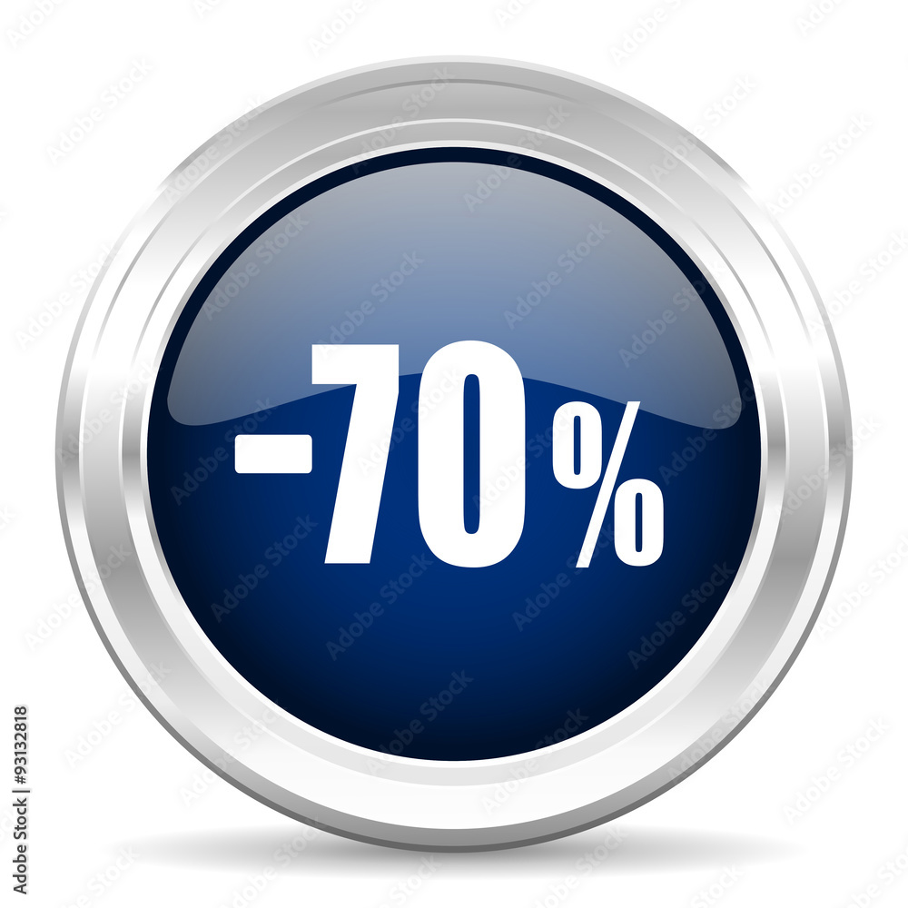 70 percent sale retail cirle glossy dark blue web icon on white background 70 percent sale retail cirle glossy dark blue web icon on white background