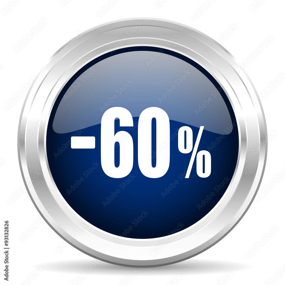 60 percent sale retail cirle glossy dark blue web icon on white background 60 percent sale retail cirle glossy dark blue web icon on white background