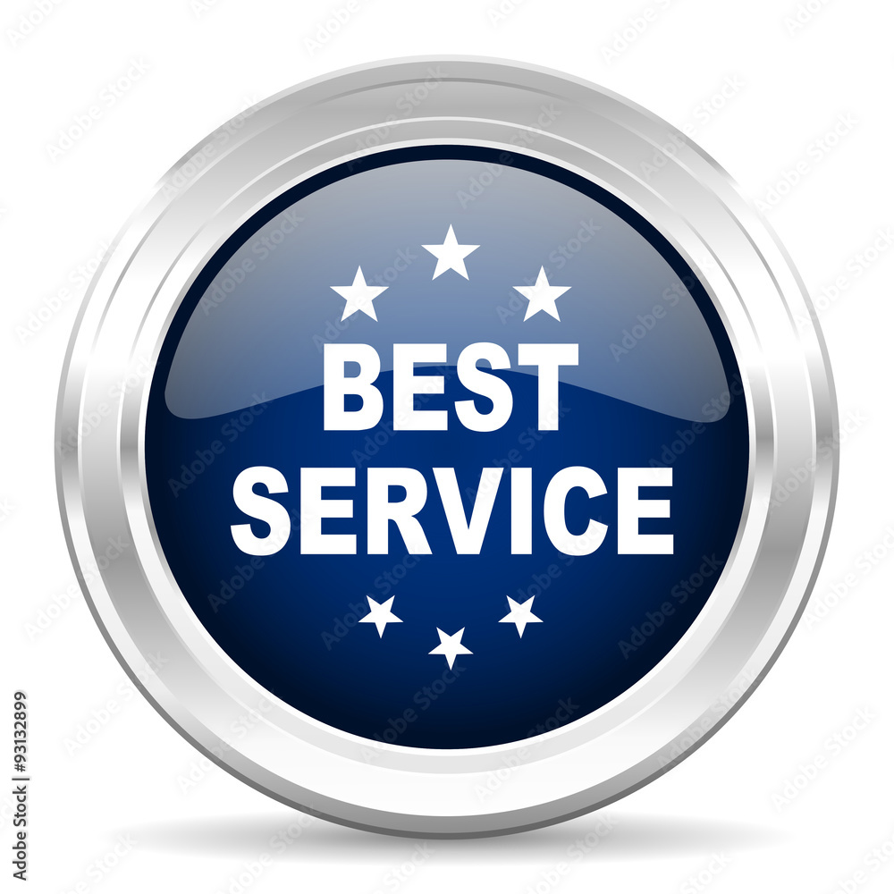 best service cirle glossy dark blue web icon on white background