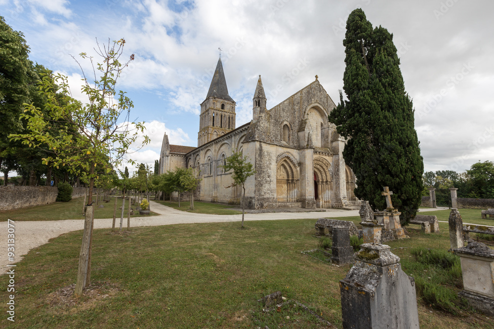 The Saint Pierre church in Aulnay on the Via Turonensis to Santiago de Compostela