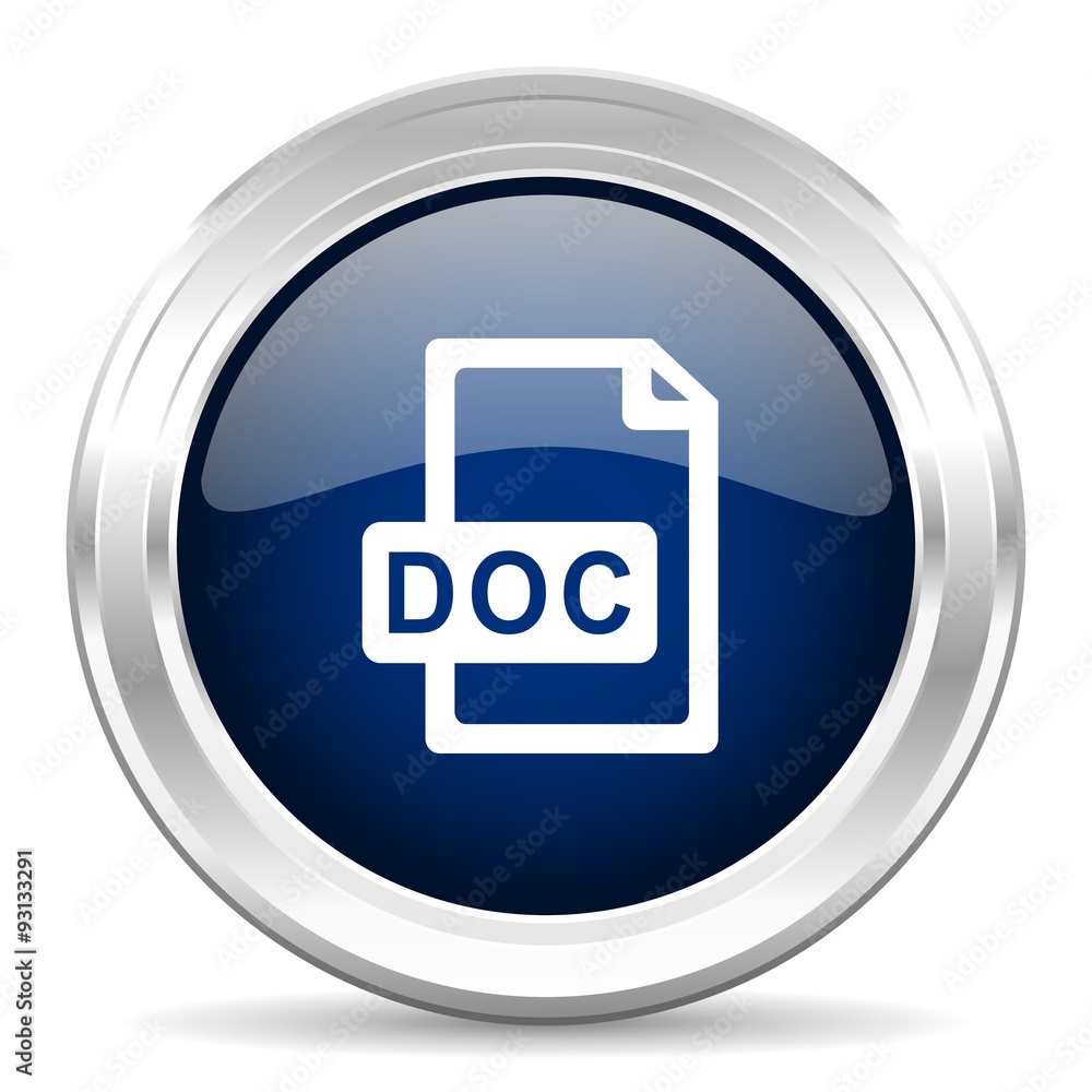 doc file cirle glossy dark blue web icon on white background doc file cirle glossy dark blue web icon on white background