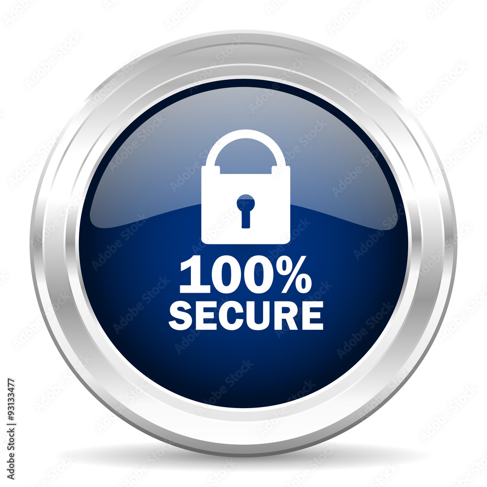secure cirle glossy dark blue web icon on white background secure cirle glossy dark blue web icon on white background