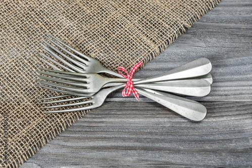 Vintage forks on the board