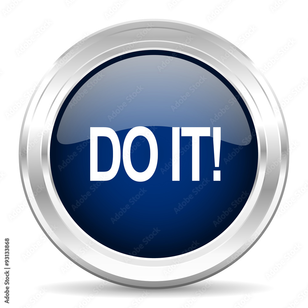 do it cirle glossy dark blue web icon on white background do it cirle glossy dark blue web icon on white background