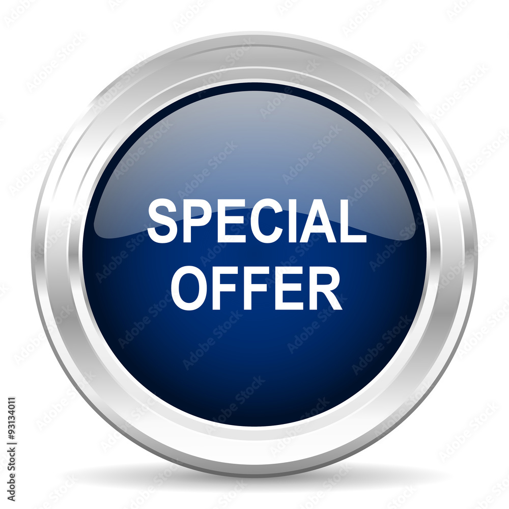 special offer cirle glossy dark blue web icon on white background special offer cirle glossy dark blue web icon on white background