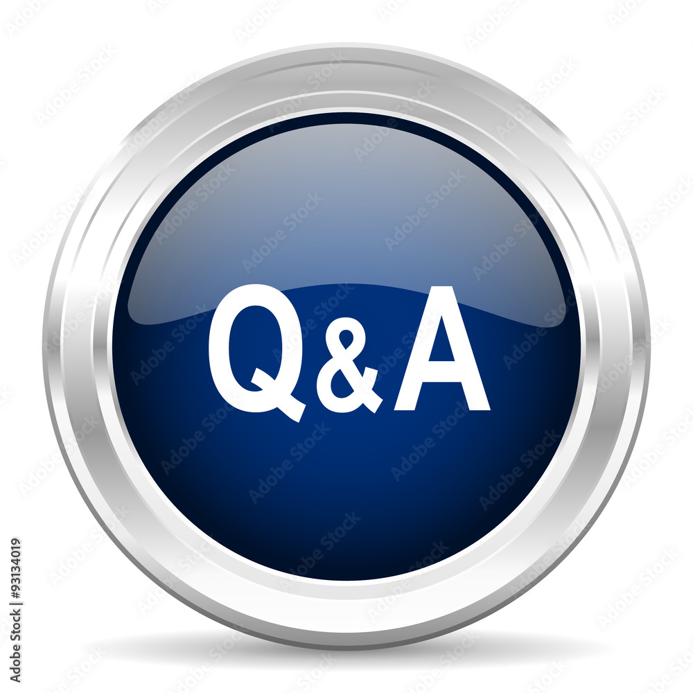 question answer cirle glossy dark blue web icon on white background question answer cirle glossy dark blue web icon on white background