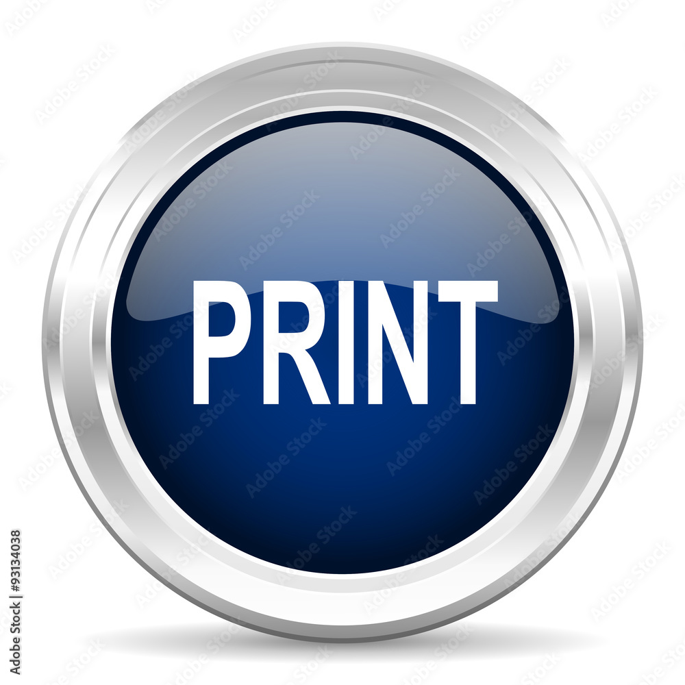 print cirle glossy dark blue web icon on white background print cirle glossy dark blue web icon on white background