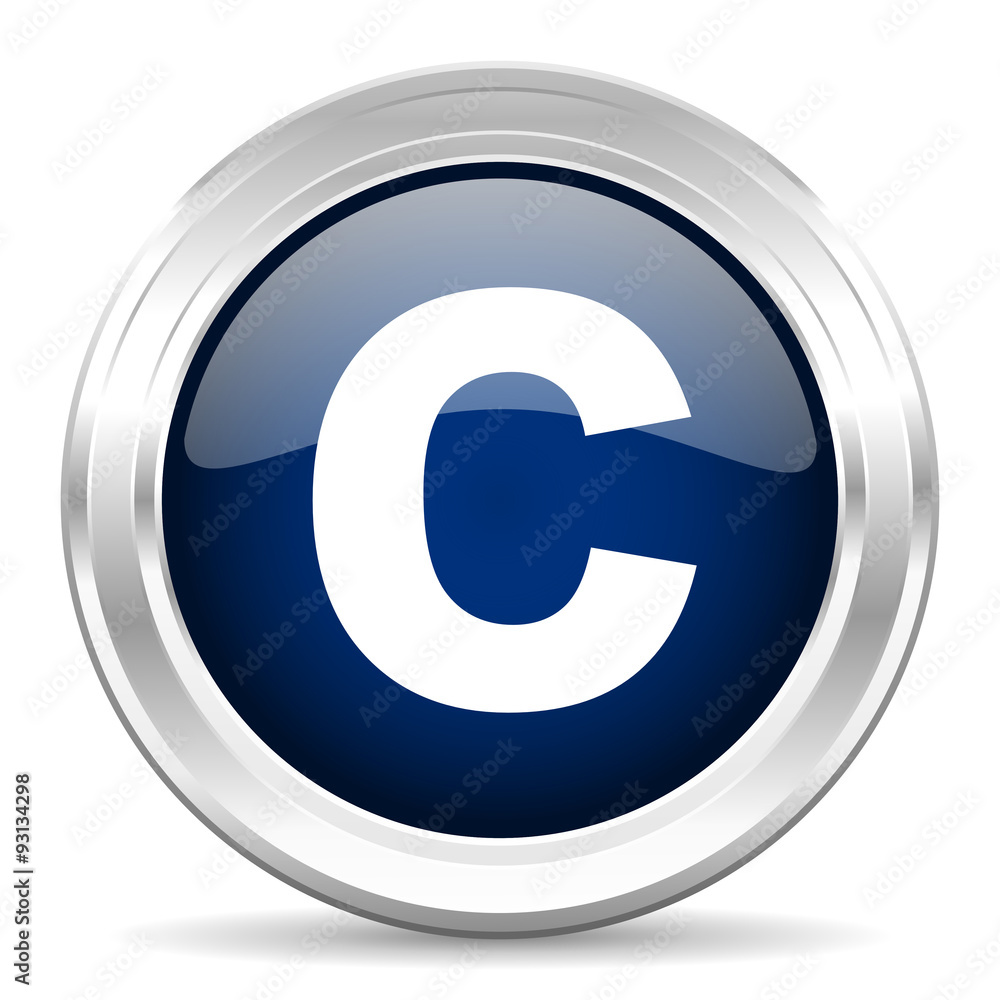 copyright cirle glossy dark blue web icon on white background copyright cirle glossy dark blue web icon on white background