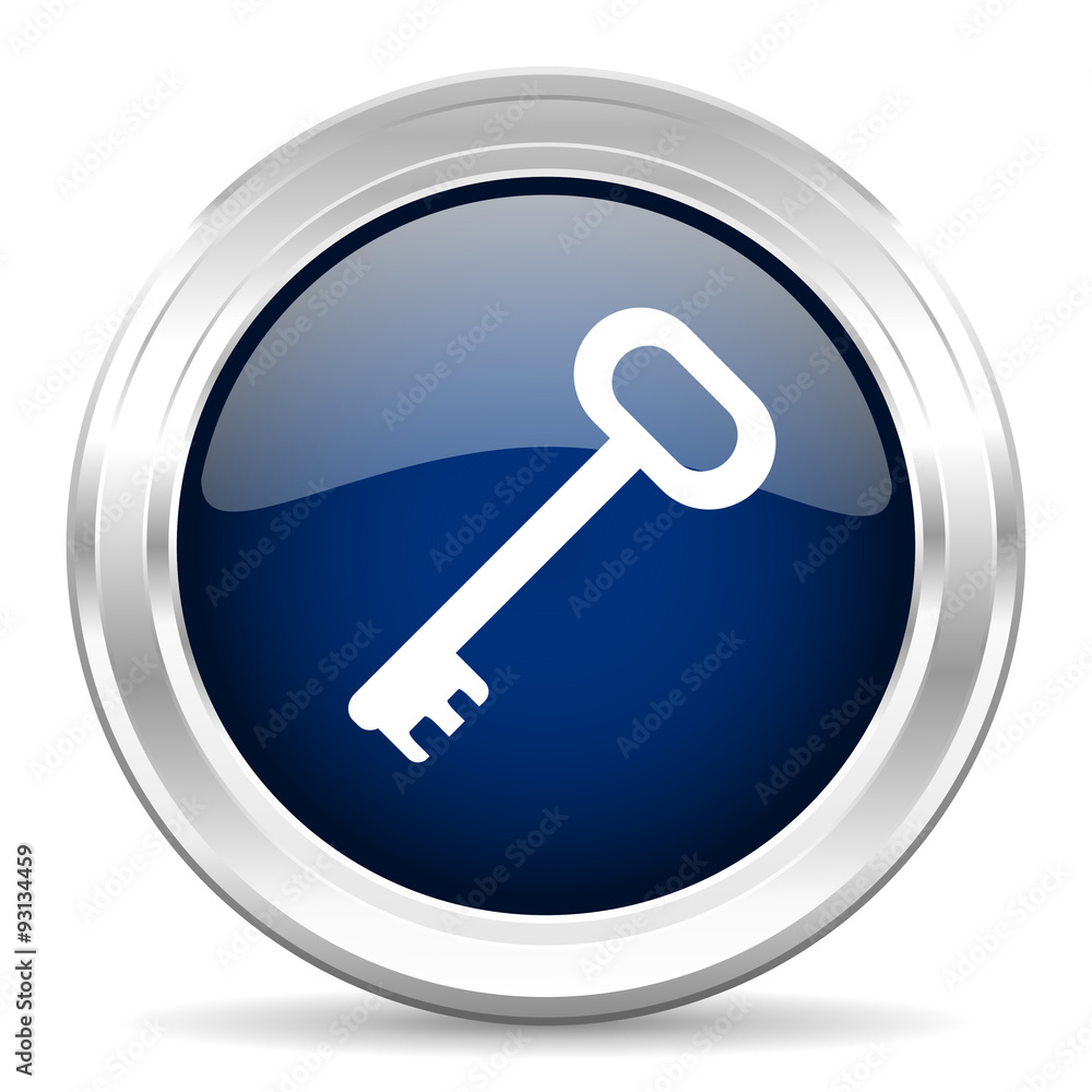 key cirle glossy dark blue web icon on white background key cirle glossy dark blue web icon on white background