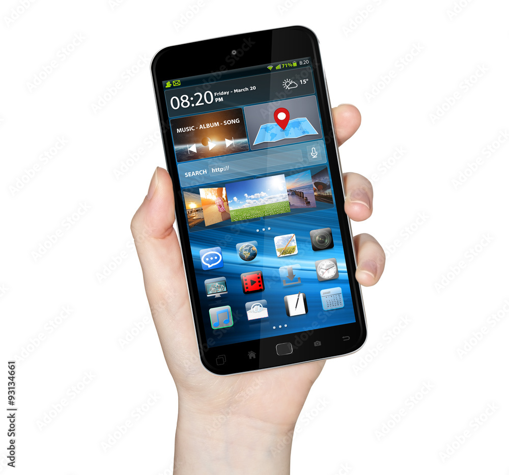 Hand with mobile phone Hand with mobile phone