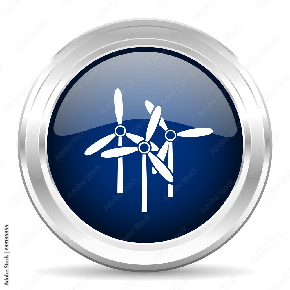 windmill cirle glossy dark blue web icon on white background windmill cirle glossy dark blue web icon on white background