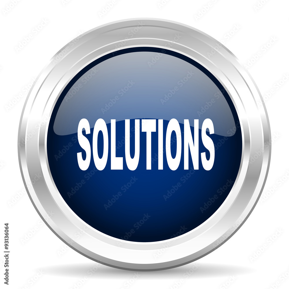 solutions cirle glossy dark blue web icon on white background solutions cirle glossy dark blue web icon on white background