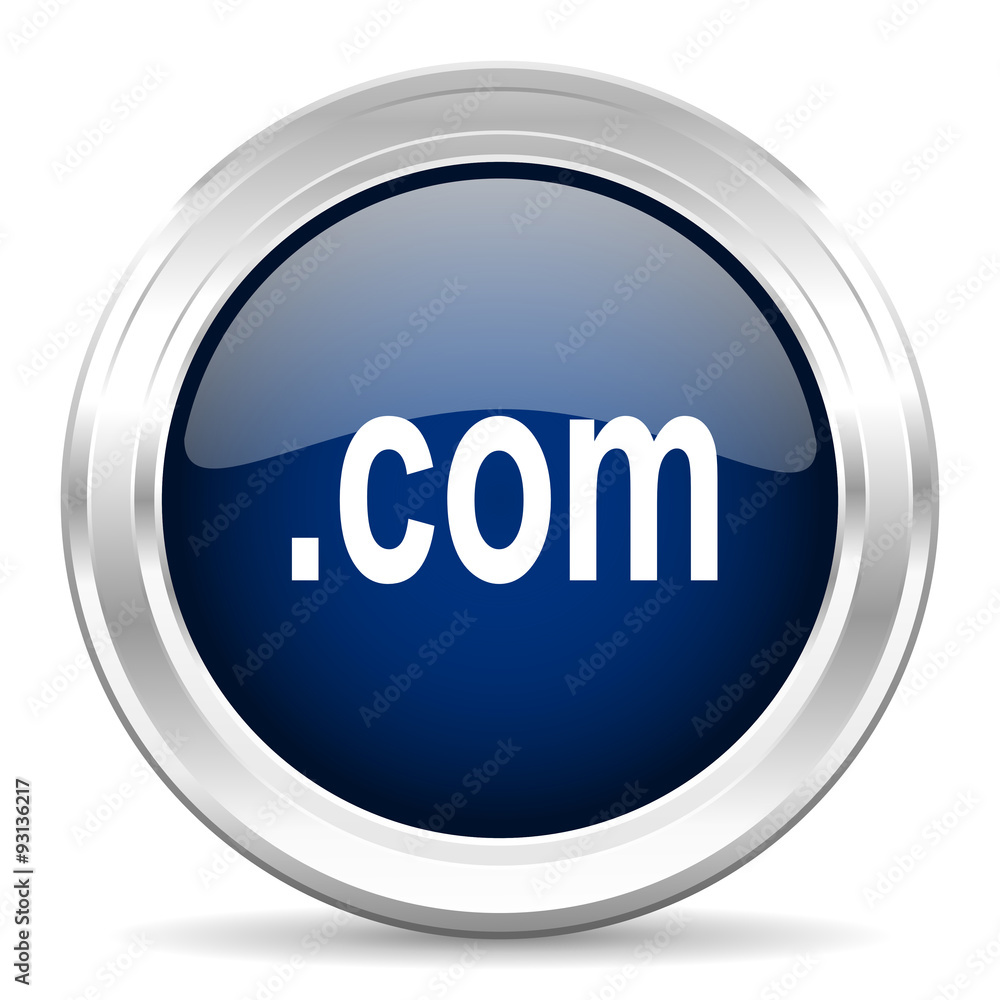 com cirle glossy dark blue web icon on white background com cirle glossy dark blue web icon on white background