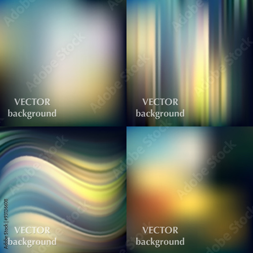 Abstract colorful blurred smooth vector backgrounds set