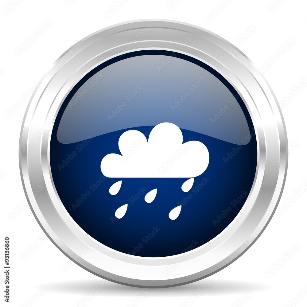 rain cirle glossy dark blue web icon on white background rain cirle glossy dark blue web icon on white background