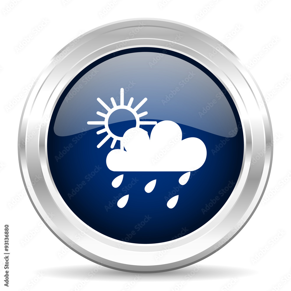 rain cirle glossy dark blue web icon on white background rain cirle glossy dark blue web icon on white background