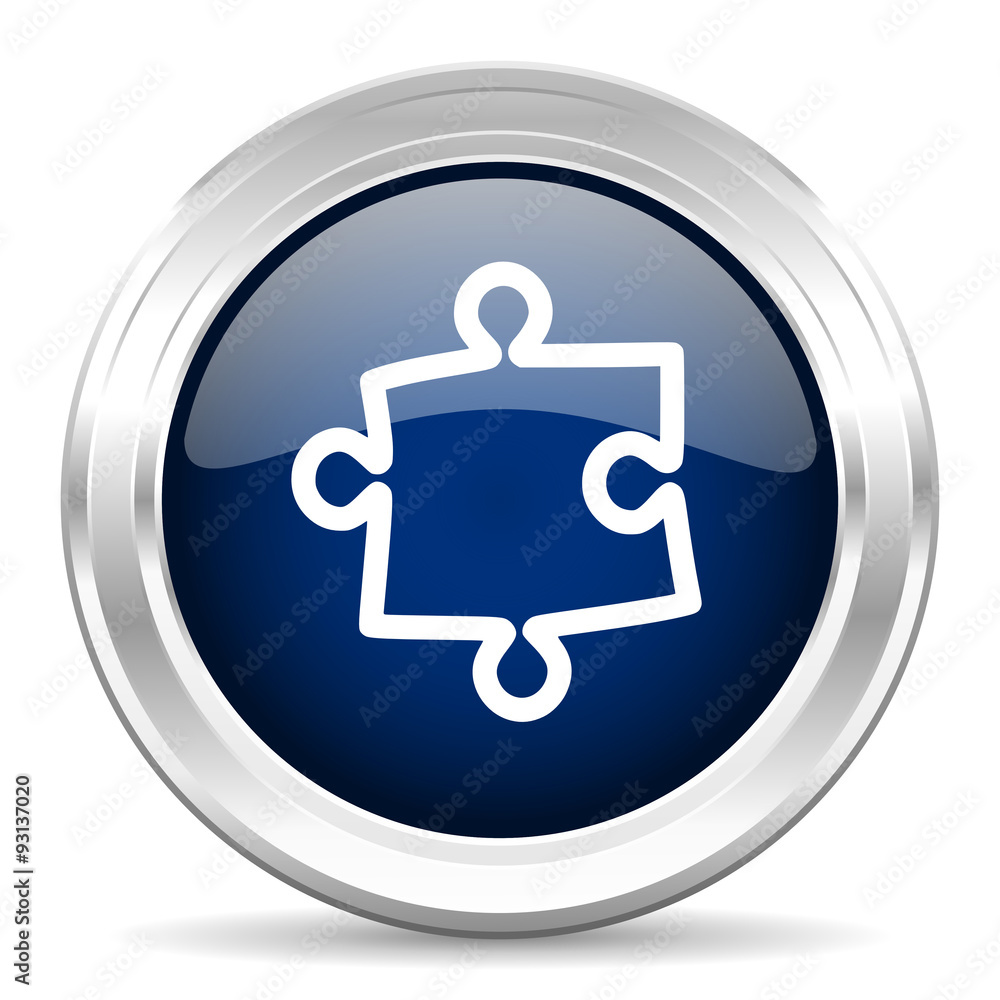 Obraz premium puzzle cirle glossy dark blue web icon on white background