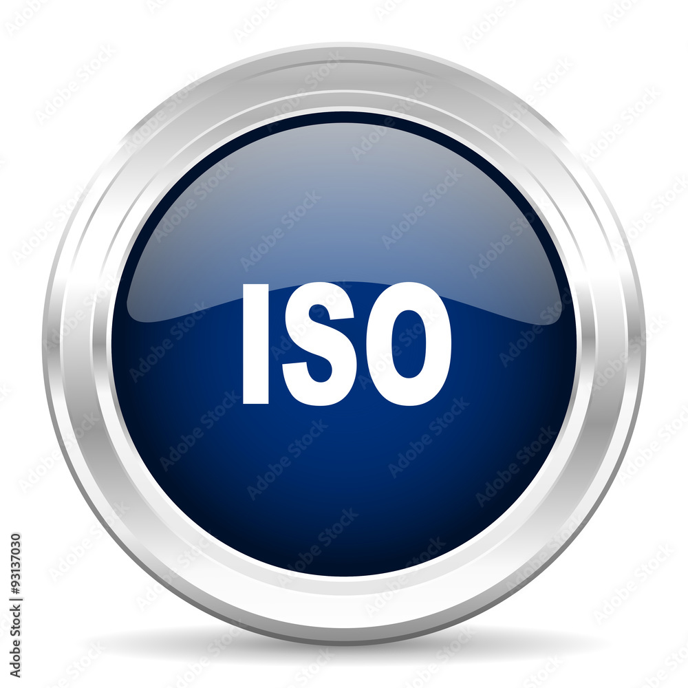 iso cirle glossy dark blue web icon on white background iso cirle glossy dark blue web icon on white background