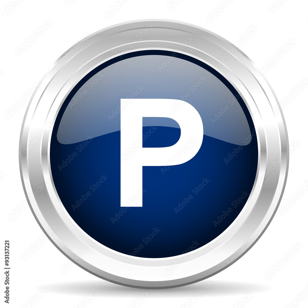 parking cirle glossy dark blue web icon on white background parking cirle glossy dark blue web icon on white background