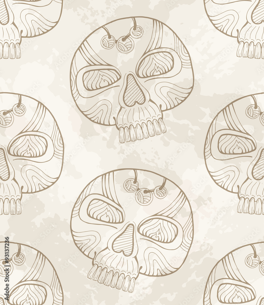 Mexican dia de los muertos grunge skull pattern, vector Mexico day of the dead calavera background Mexican dia de los muertos grunge skull pattern, vector Mexico day of the dead calavera background