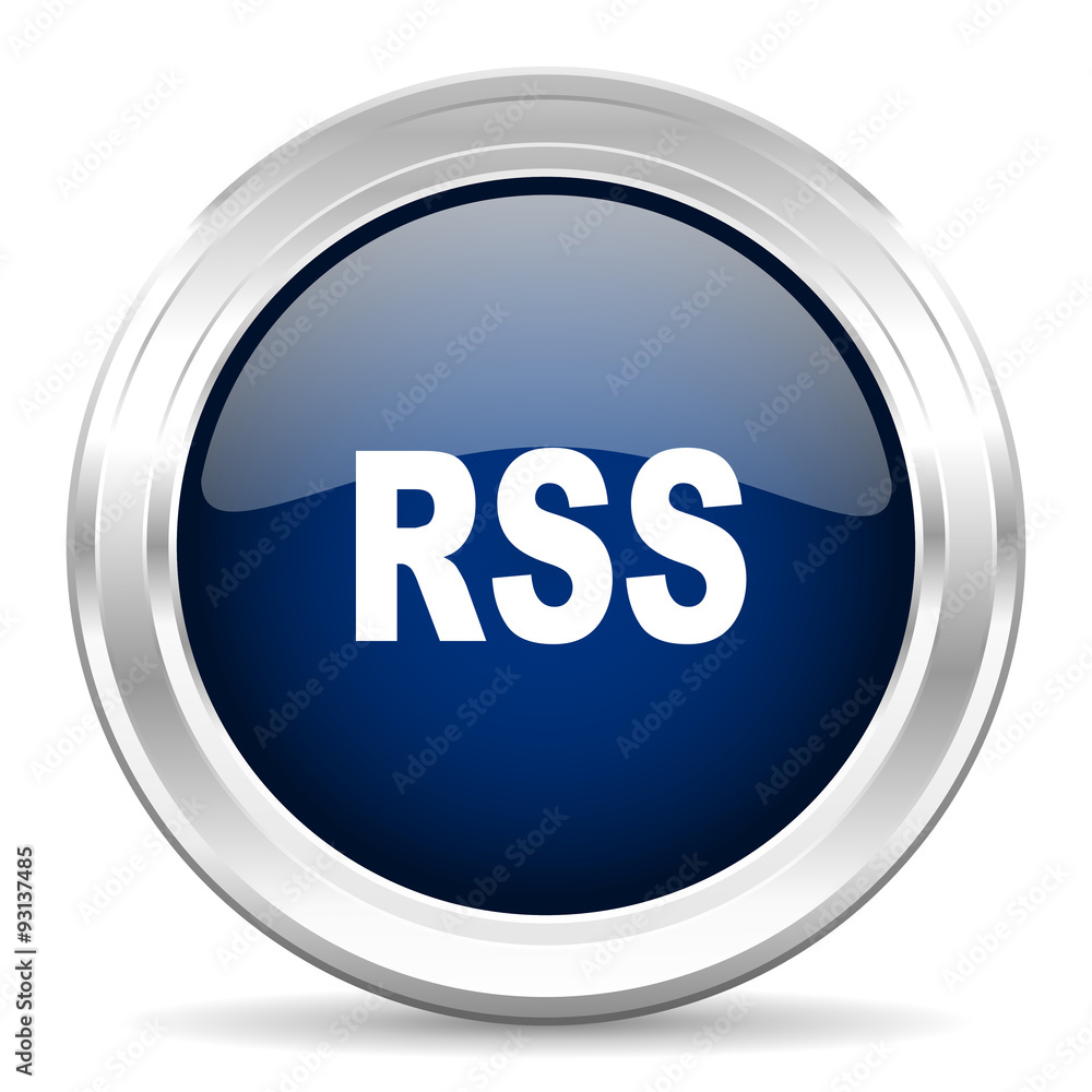 rss cirle glossy dark blue web icon on white background rss cirle glossy dark blue web icon on white background