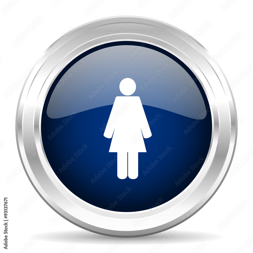 female cirle glossy dark blue web icon on white background female cirle glossy dark blue web icon on white background