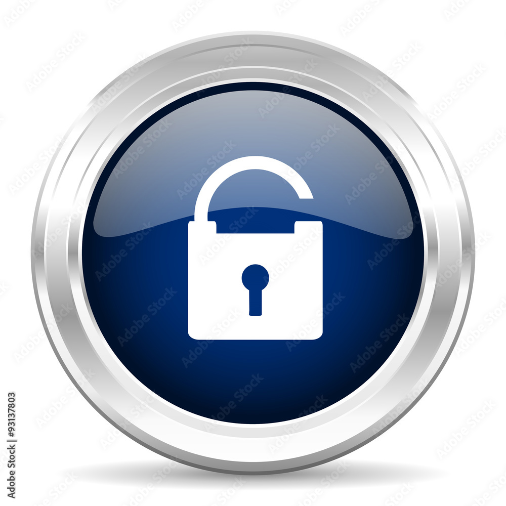 padlock cirle glossy dark blue web icon on white background padlock cirle glossy dark blue web icon on white background