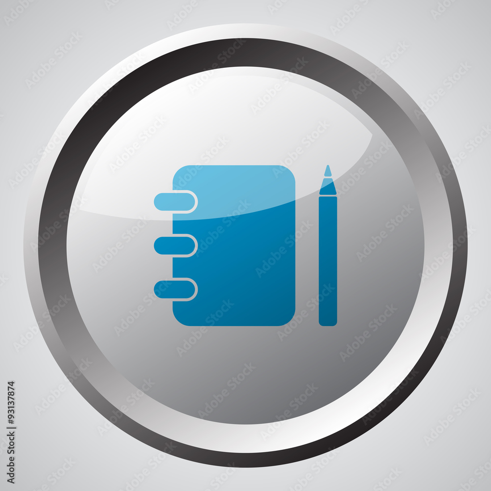 Web button with blue Note Book icon Web button with blue Note Book icon